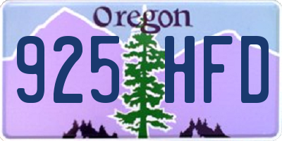 OR license plate 925HFD
