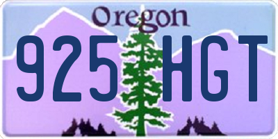 OR license plate 925HGT