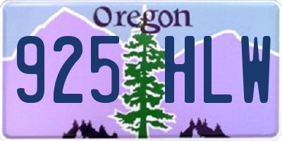 OR license plate 925HLW