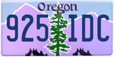 OR license plate 925IDC