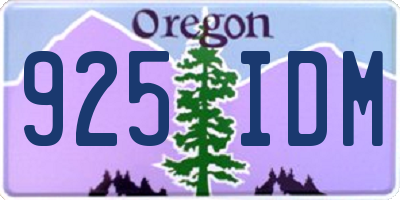 OR license plate 925IDM