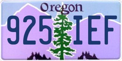 OR license plate 925IEF