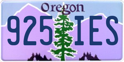 OR license plate 925IES