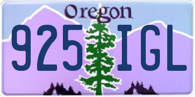 OR license plate 925IGL