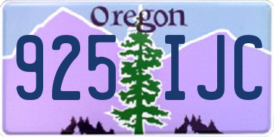 OR license plate 925IJC