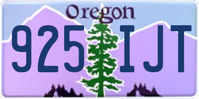 OR license plate 925IJT