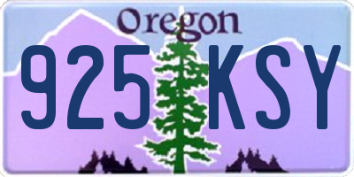 OR license plate 925KSY