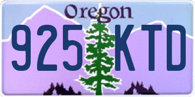 OR license plate 925KTD