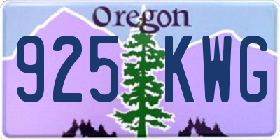 OR license plate 925KWG