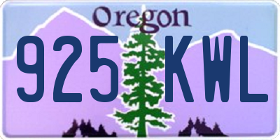 OR license plate 925KWL