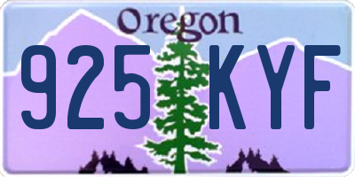 OR license plate 925KYF