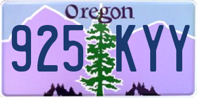 OR license plate 925KYY
