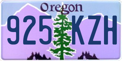 OR license plate 925KZH