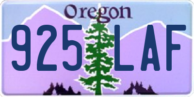 OR license plate 925LAF