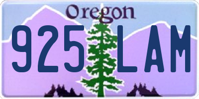 OR license plate 925LAM