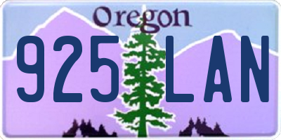 OR license plate 925LAN
