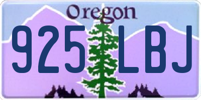 OR license plate 925LBJ