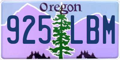 OR license plate 925LBM