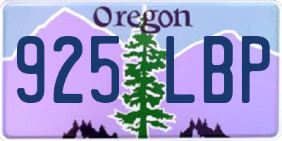 OR license plate 925LBP