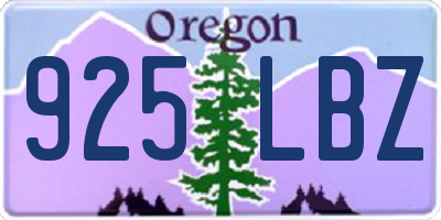 OR license plate 925LBZ