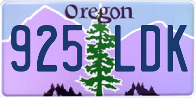 OR license plate 925LDK