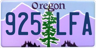 OR license plate 925LFA