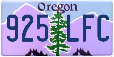 OR license plate 925LFC