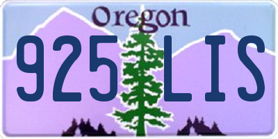 OR license plate 925LIS