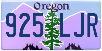 OR license plate 925LJR