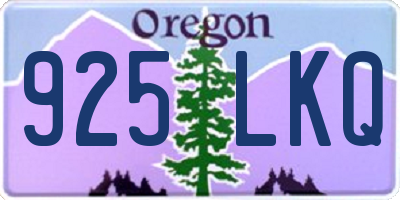 OR license plate 925LKQ