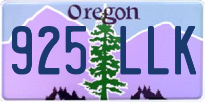 OR license plate 925LLK
