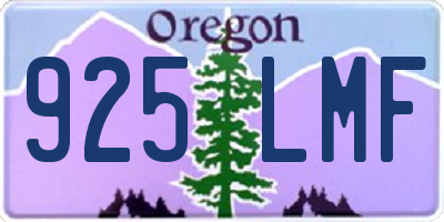 OR license plate 925LMF