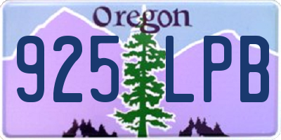 OR license plate 925LPB