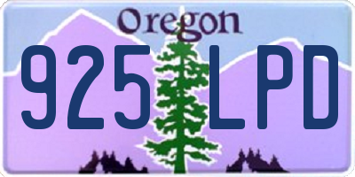 OR license plate 925LPD