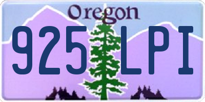 OR license plate 925LPI