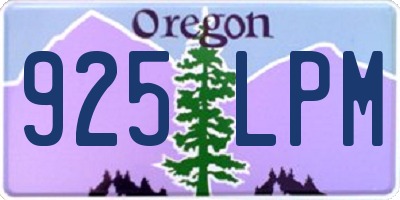OR license plate 925LPM