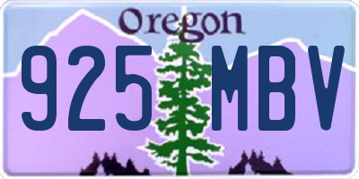 OR license plate 925MBV