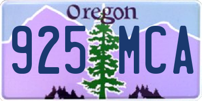 OR license plate 925MCA