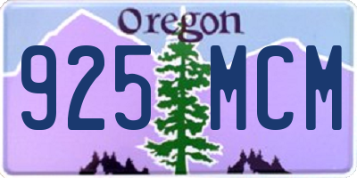 OR license plate 925MCM