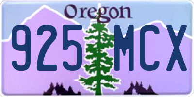 OR license plate 925MCX