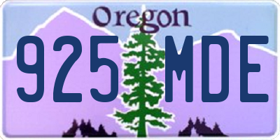 OR license plate 925MDE