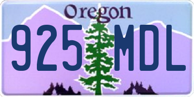 OR license plate 925MDL