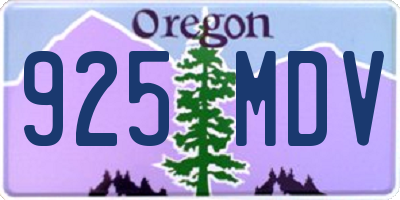OR license plate 925MDV