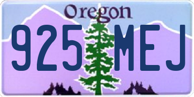 OR license plate 925MEJ