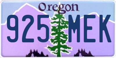 OR license plate 925MEK