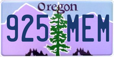 OR license plate 925MEM