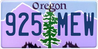 OR license plate 925MEW