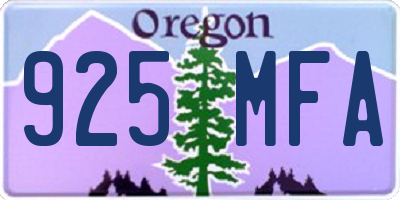 OR license plate 925MFA