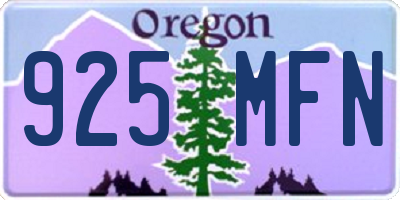 OR license plate 925MFN