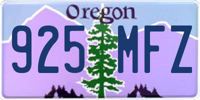 OR license plate 925MFZ